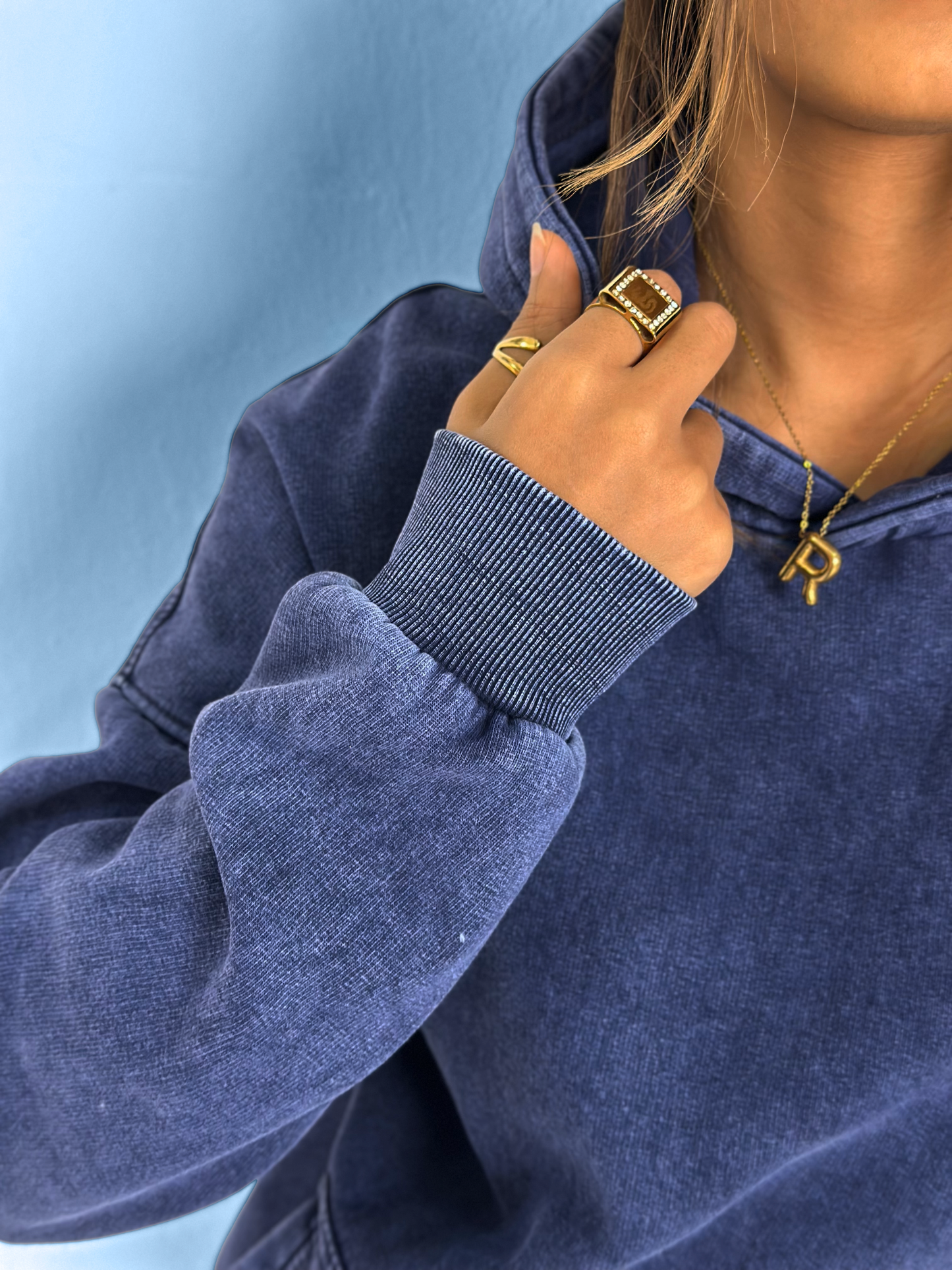 Electric Wave Washed Hoodie